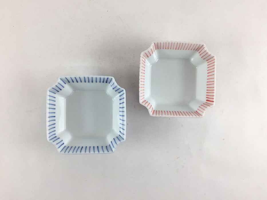 隅入り高台小付　十草(ゴス/赤ゴス)　6.5cm　有田焼 (j.R)