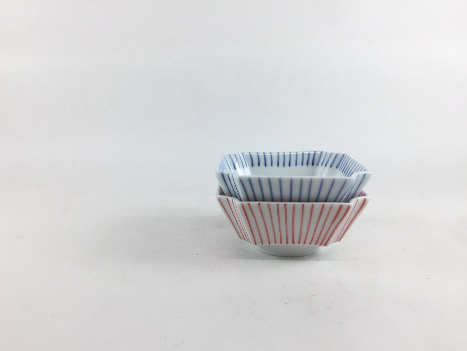 隅入り高台小付　十草(ゴス/赤ゴス)　6.5cm　有田焼 (j.R)