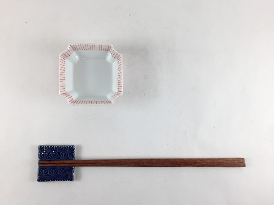 隅入り高台小付　十草(ゴス/赤ゴス)　6.5cm　有田焼 (j.R)