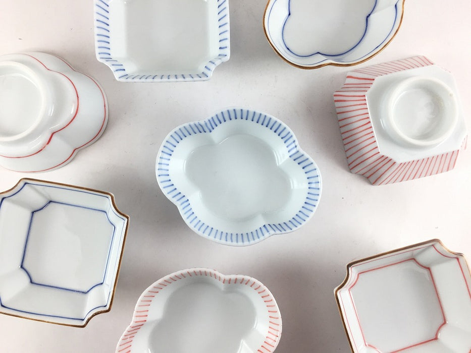 隅入り高台小付　十草(ゴス/赤ゴス)　6.5cm　有田焼 (j.R)