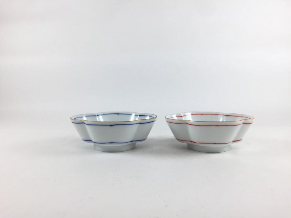 木甲高台小付　渕サビ(ゴス線/赤ゴス線)　8cm　有田焼