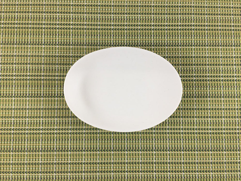 楕円醤油小皿　ミスト白　11cm　有田焼　(j.R)