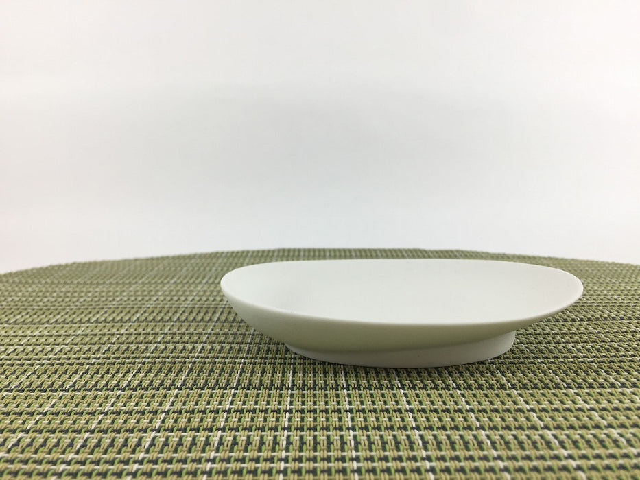 楕円醤油小皿　ミスト白　11cm　有田焼　(j.R)