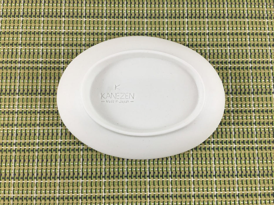 楕円醤油小皿　ミスト白　11cm　有田焼　(j.R)