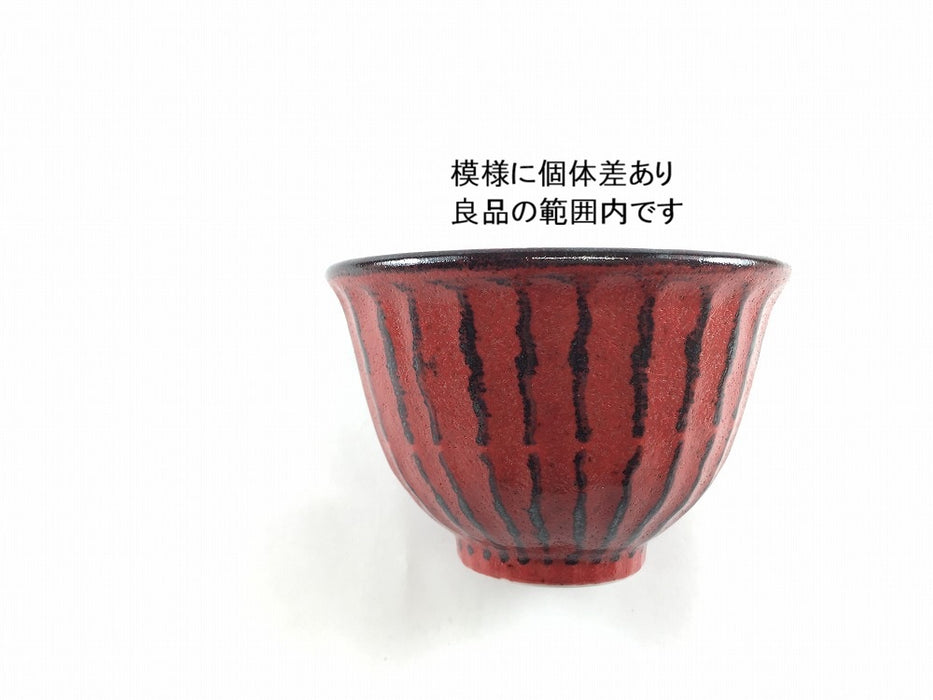 根来(ネゴロ)　しのぎ飯碗　11.5cm　美濃焼 (j.R)
