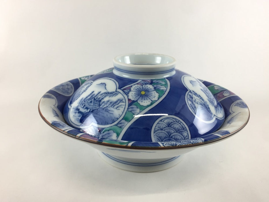 【SALE】21cm蓋物　(花山水)　有田焼(j.R)【訳あり】