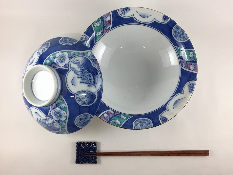 【SALE】21cm蓋物　(花山水)　有田焼(j.R)【訳あり】