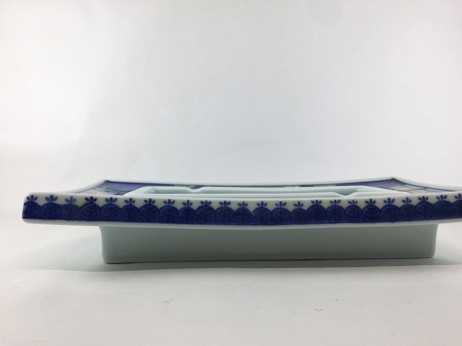 【SALE】28cm長角灰皿.捻り文　有田焼【訳あり】