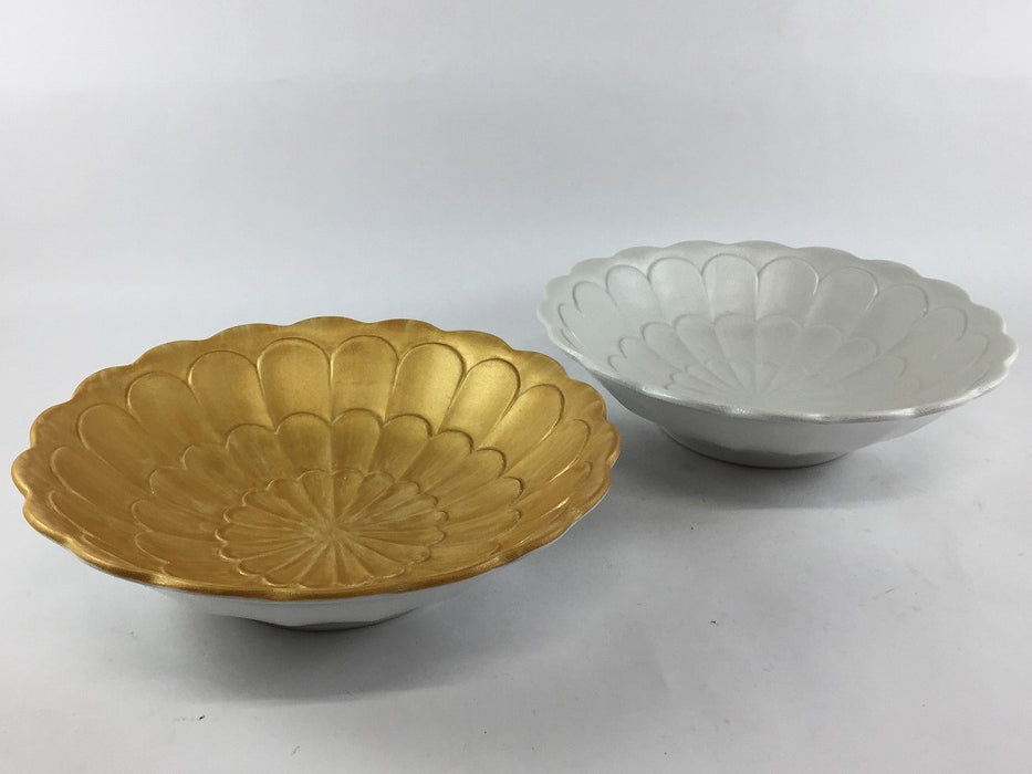 菊彫向付　(金彩/銀彩)　16cm　有田焼　(j.R)