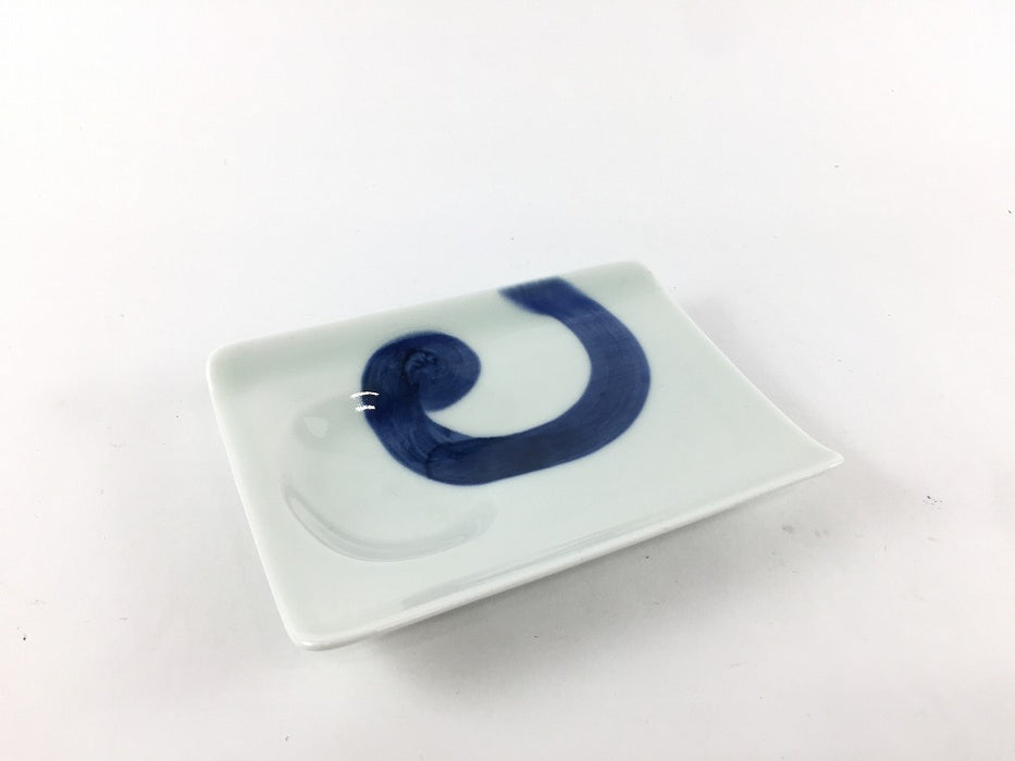 【SALE】チョコ皿　藍(渦/市松/丸紋)　11.5cm　波佐見焼【訳あり】