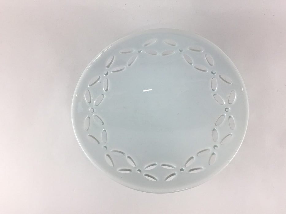 【SALE】白磁七宝透し向　17cm　有田焼【訳あり】