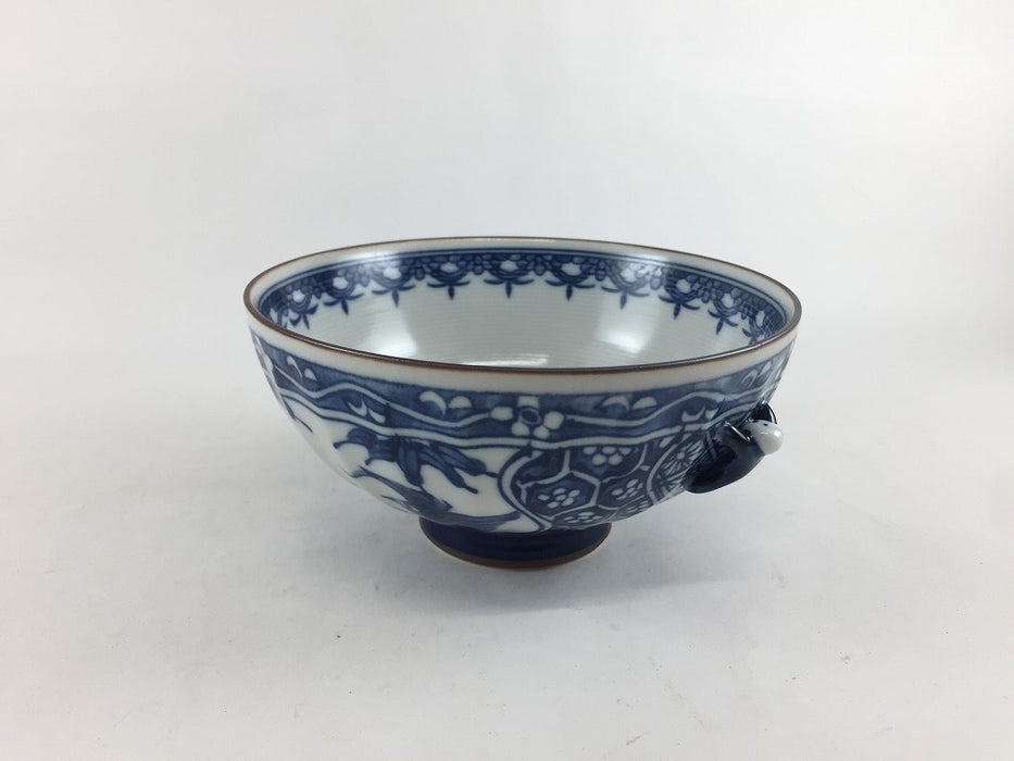 12cm面取茶碗　鳳凰　一閑人(青/赤)　波佐見焼(j.R)