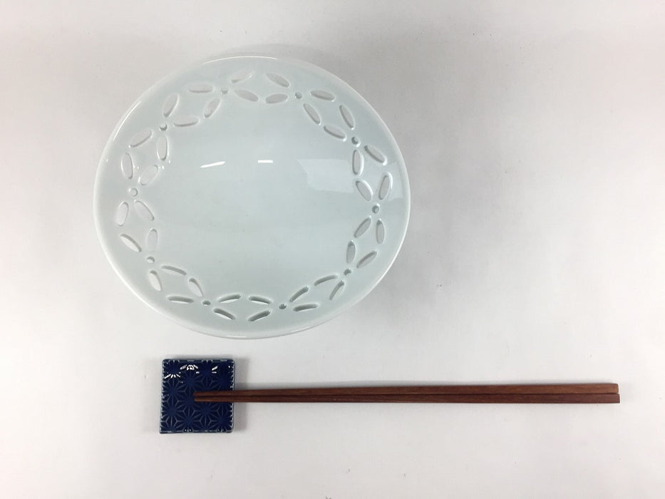 【SALE】白磁七宝透し向　17cm　有田焼【訳あり】