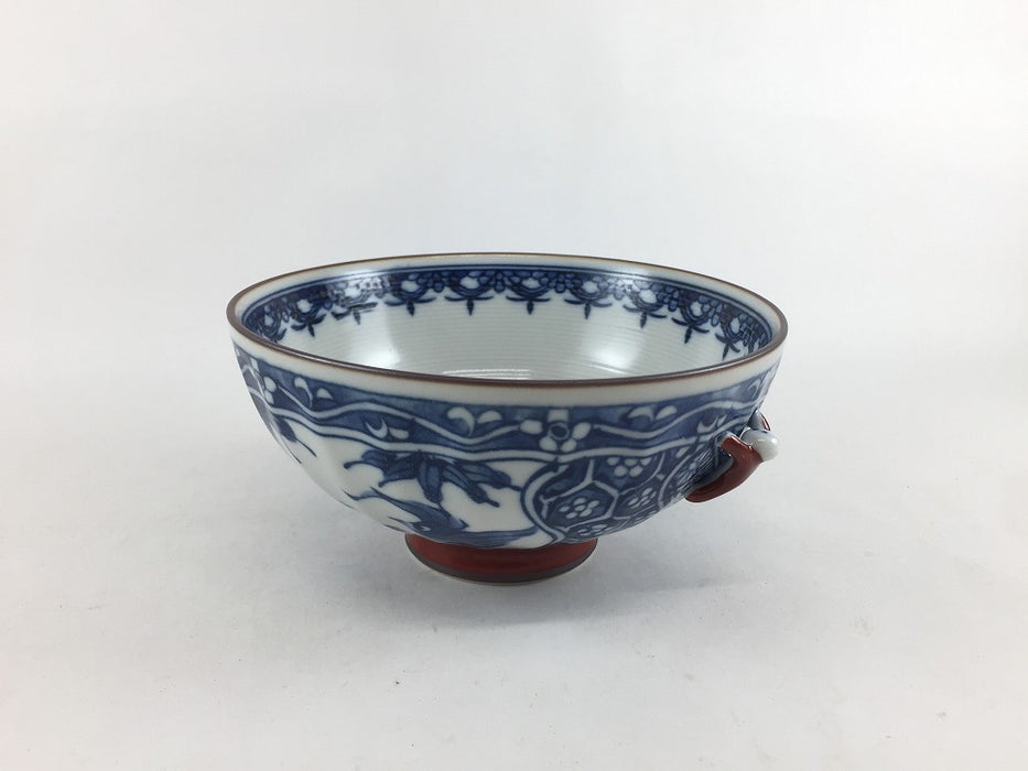 12cm面取茶碗　鳳凰　一閑人(青/赤)　波佐見焼(j.R)