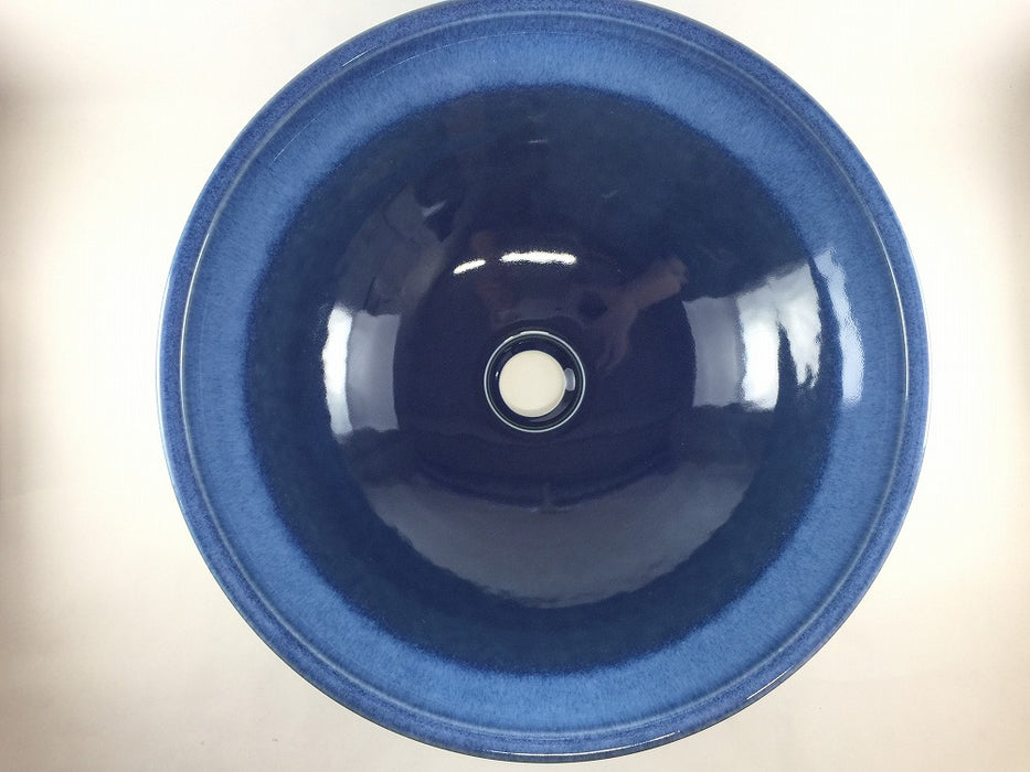 【SALE】40cm手洗鉢.瑠璃/白吹【訳あり】【金具別】(j.R)