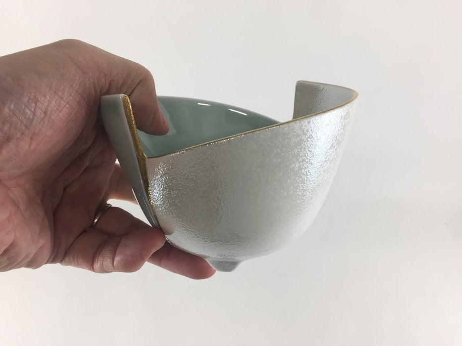 【SALE】青磁パール カット小鉢　13cm　有田焼(j.R)【訳あり】