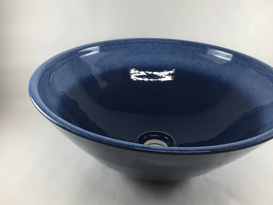 【SALE】40cm手洗鉢.瑠璃/白吹【金具別】【訳あり】(j.R)