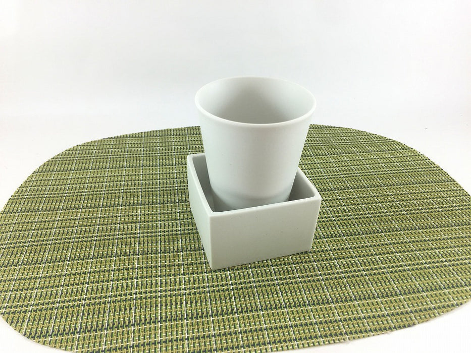 枡酒器セット　ミスト白　210cc　有田焼(j.R)