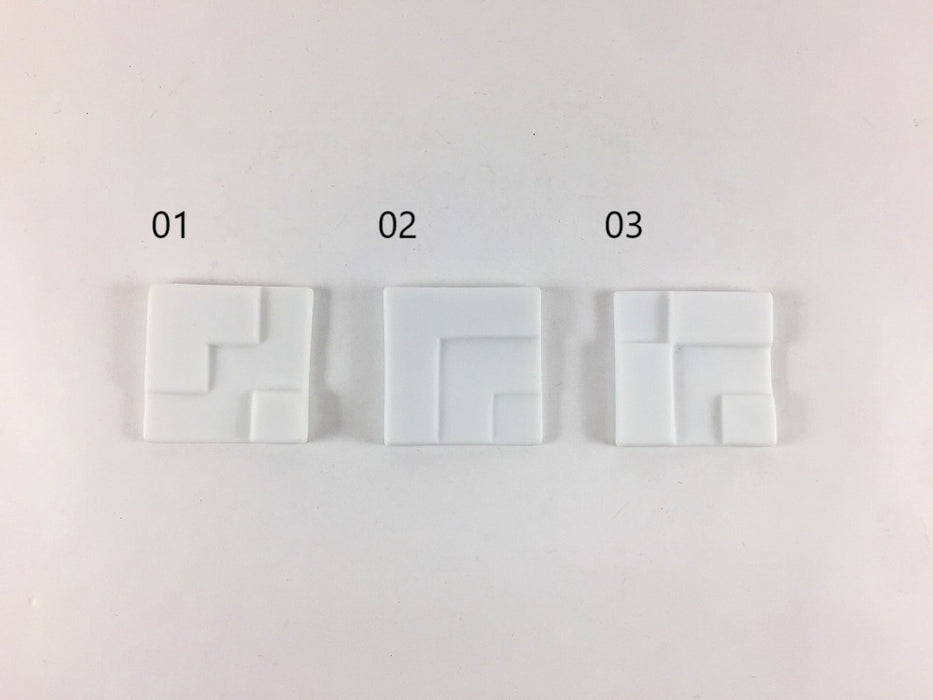 角箸置　白　(01/02/03)　3.5cm　エッグシェル　有田焼(j.R)