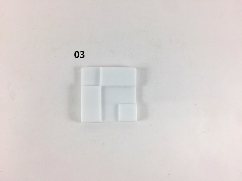 角箸置　白　(01/02/03)　3.5cm　エッグシェル　有田焼(j.R)