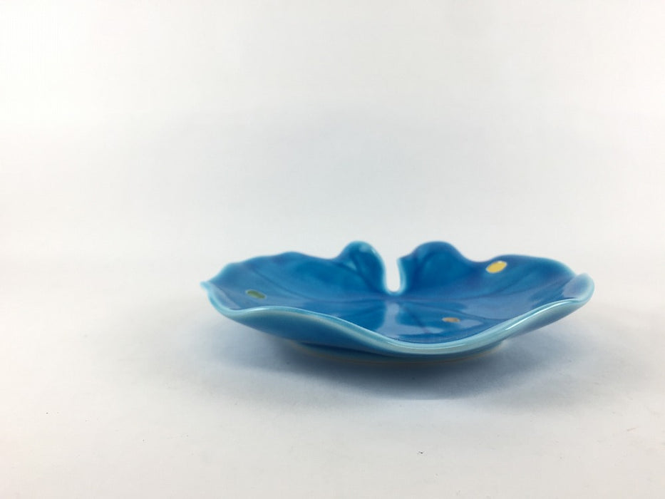 【SALE】つわの葉銘々皿　アサギ点紋　15cm　有田焼【訳あり】