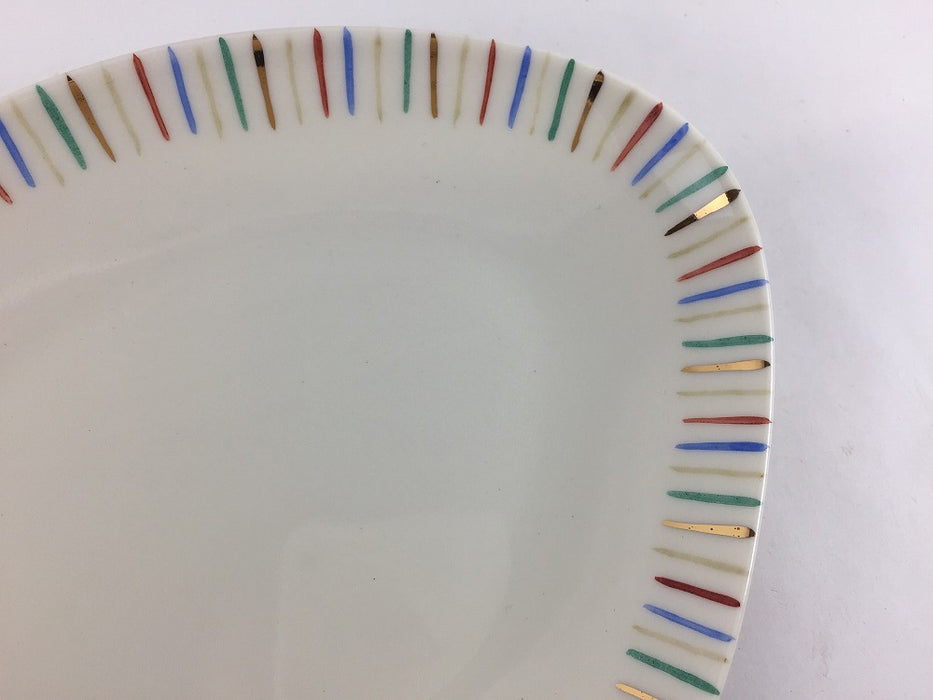 【SALE】190貝皿　クリーム色十草　19cm　有田焼【訳あり】