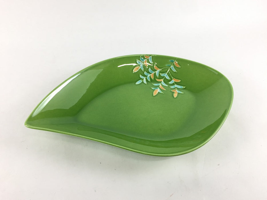 【SALE】190貝皿　緑彩柳絵　19cm　有田焼【訳あり】