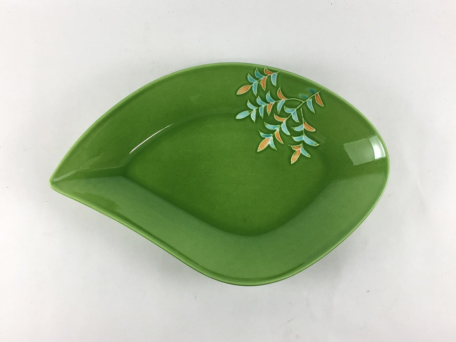 【SALE】190貝皿　緑彩柳絵　19cm　有田焼【訳あり】