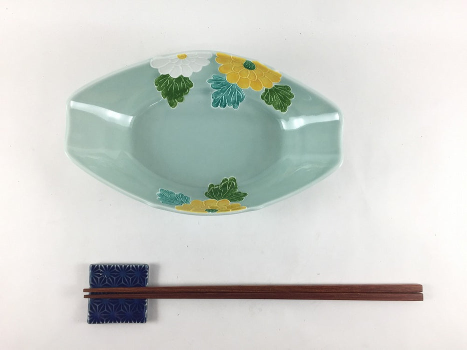 【SALE】105和舟向　青磁菊絵　10cm　有田焼【訳あり】