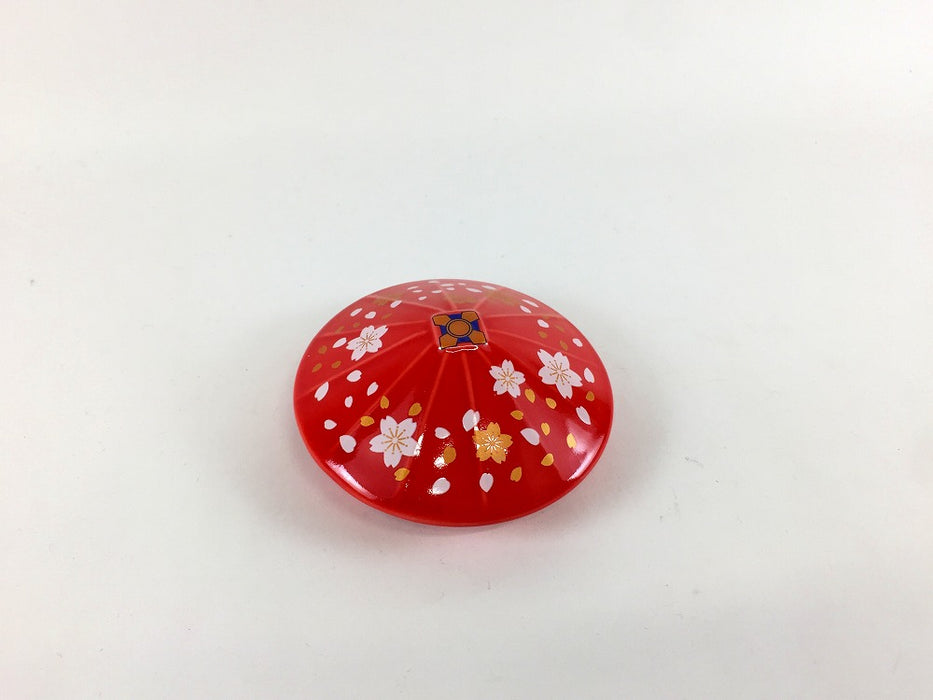 排水口カバー　和傘　桜吹雪(赤/青磁)　箱付　有田焼　(j.R)