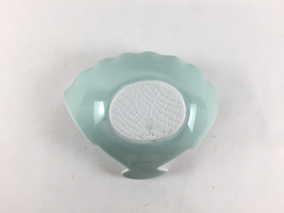【SALE】扇小付　青磁白彩金箔　11.5cm　有田焼【訳あり】