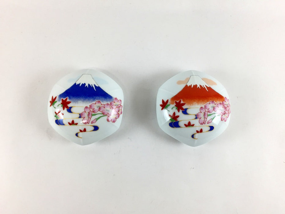 排水口カバー　アンブレラ(青富士/赤富士)　箱付　有田焼　(j.R)