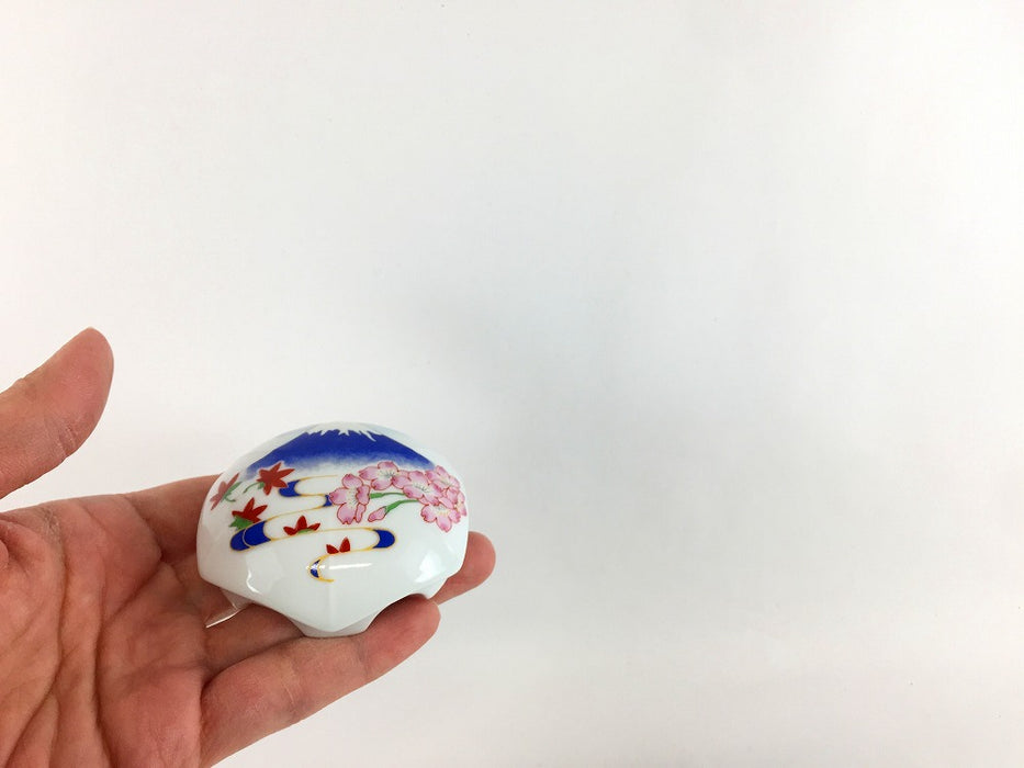 排水口カバー　アンブレラ(青富士/赤富士)　箱付　有田焼　(j.R)