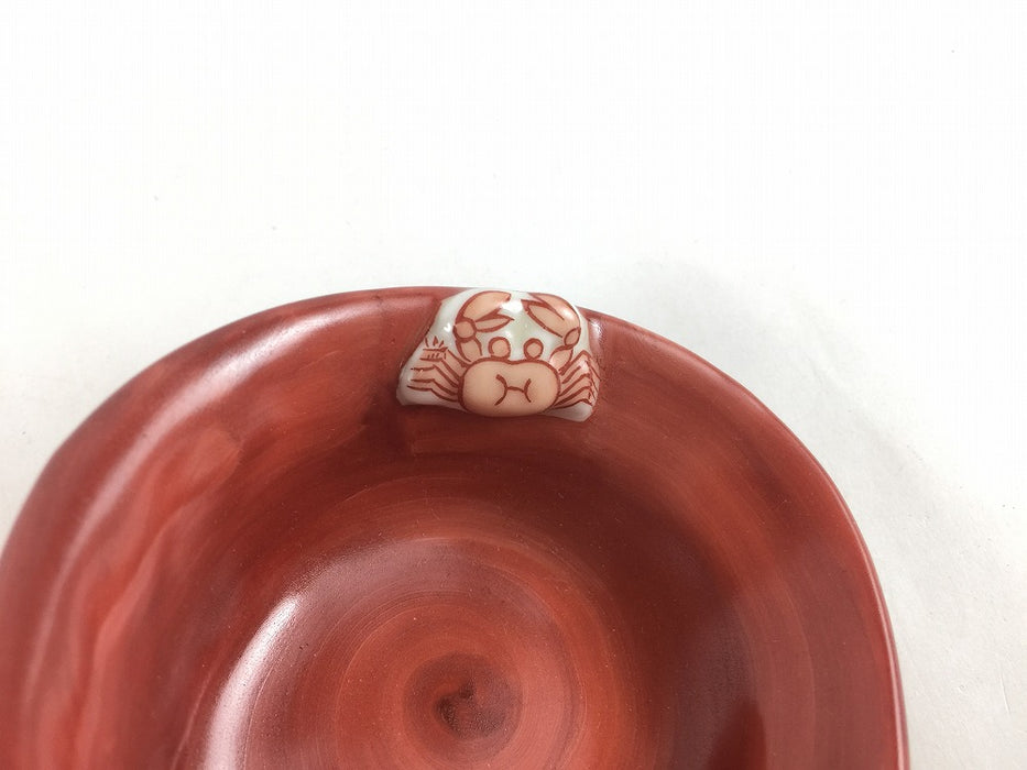 【SALE】85貝豆鉢　赤巻カニ　8.5cm　有田焼【訳あり】