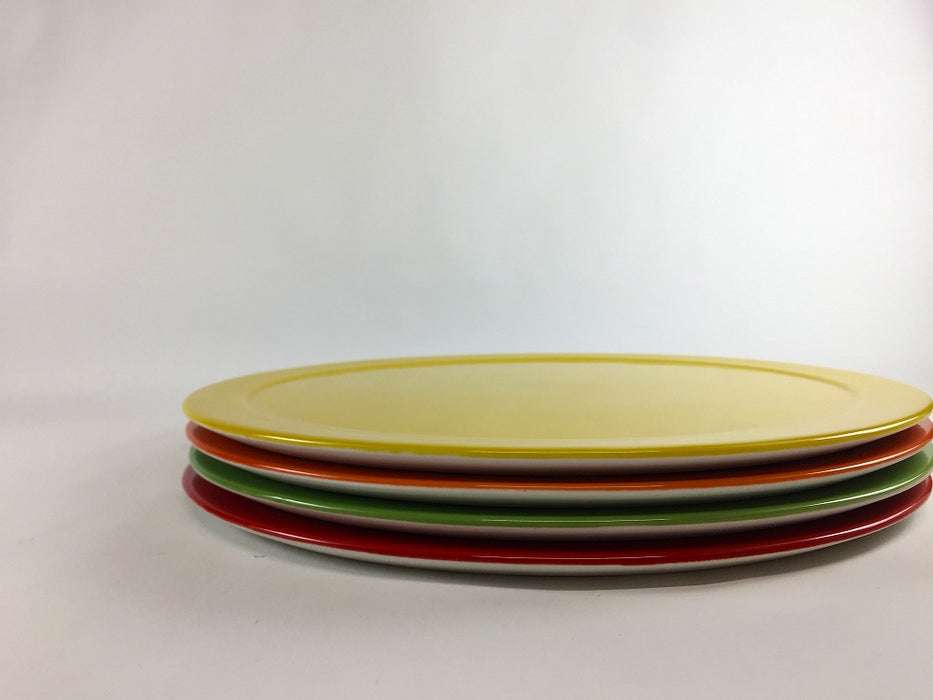 26cmフラットプレート　(レッド/オレンジ/ヒスイ/イエロー)　波佐見焼　(j.R)