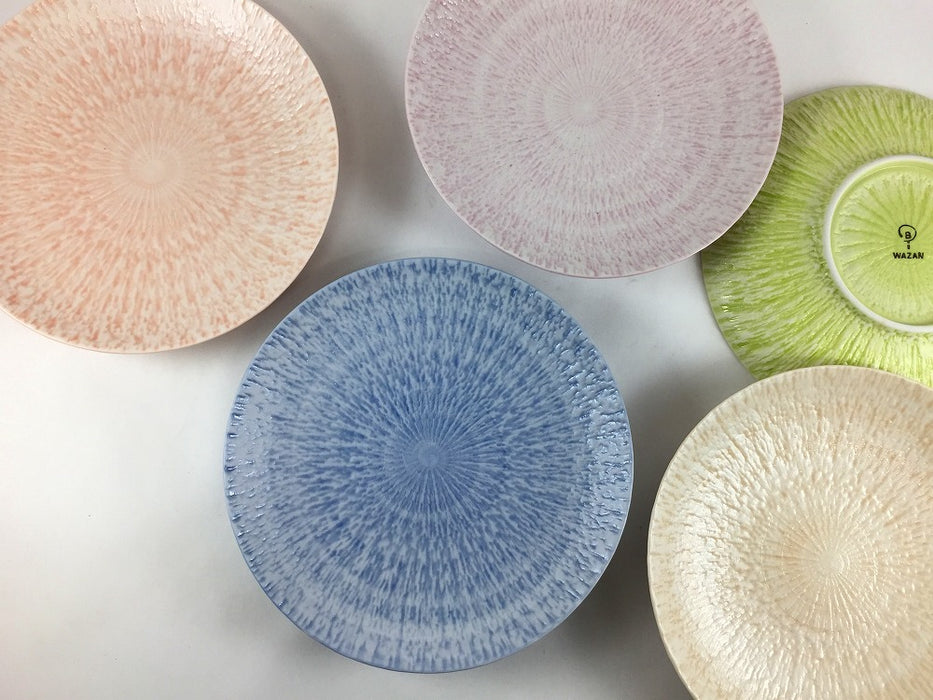 さざなみ　5寸皿　(レッド/ピンク/グリーン/ブルー/ベージュ)　15.5cm　波佐見焼 (j.R)