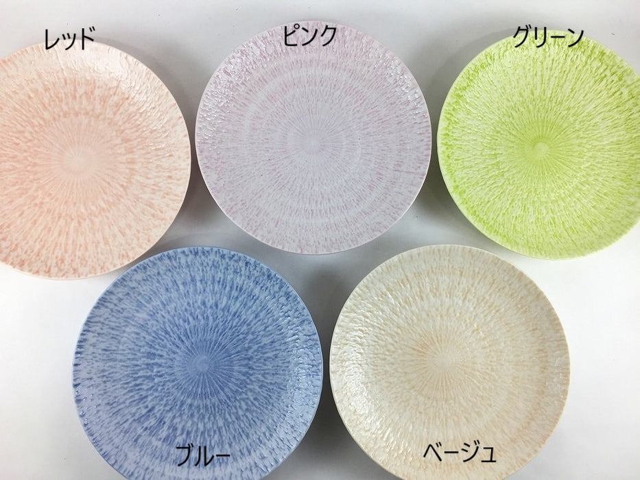 さざなみ　5寸皿　(レッド/ピンク/グリーン/ブルー/ベージュ)　15.5cm　波佐見焼 (j.R)