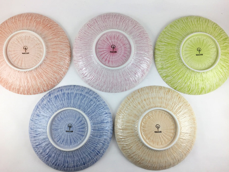 さざなみ　5寸皿　(レッド/ピンク/グリーン/ブルー/ベージュ)　15.5cm　波佐見焼 (j.R)