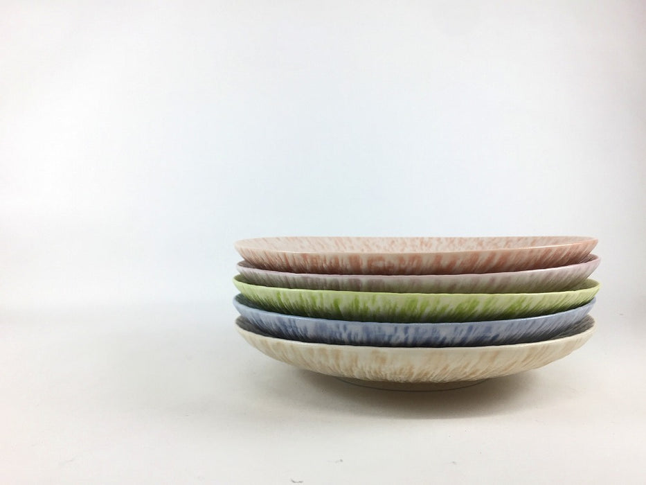 さざなみ　5寸皿　(レッド/ピンク/グリーン/ブルー/ベージュ)　15.5cm　波佐見焼 (j.R)