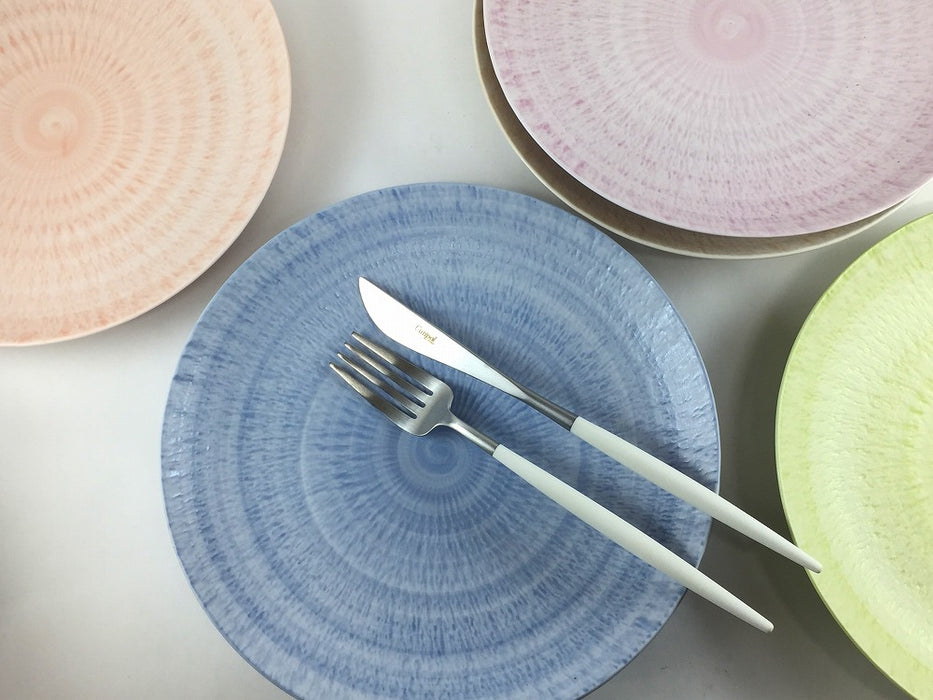 さざなみ　7寸皿　(レッド/ピンク/グリーン/ブルー/ベージュ)　23cm　波佐見焼 (j.R)