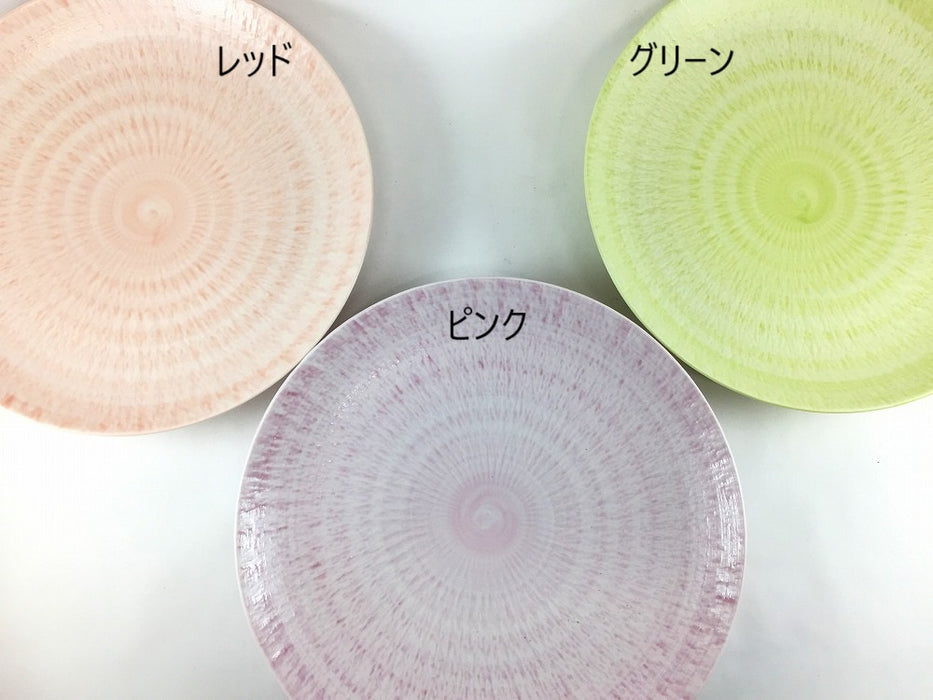 さざなみ　7寸皿　(レッド/ピンク/グリーン/ブルー/ベージュ)　23cm　波佐見焼 (j.R)