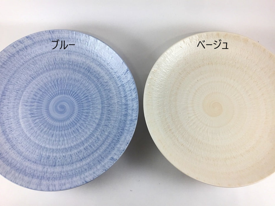 さざなみ　7寸皿　(レッド/ピンク/グリーン/ブルー/ベージュ)　23cm　波佐見焼 (j.R)