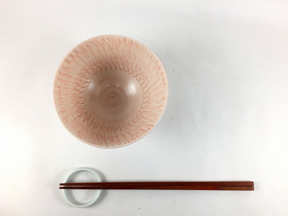 さざなみ　丸飯碗　(レッド/ピンク/グリーン/ブルー/ベージュ)　12cm　波佐見焼 (j.R)