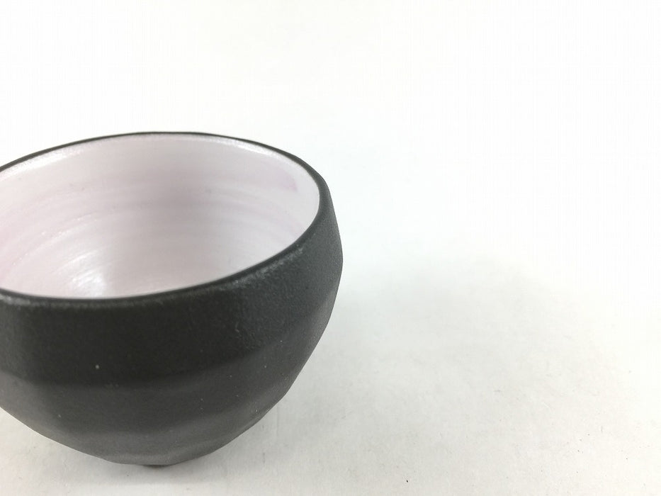 【SALE】55ダイヤカット小付　黒土内ピンク　5.5cm　有田焼【訳あり】