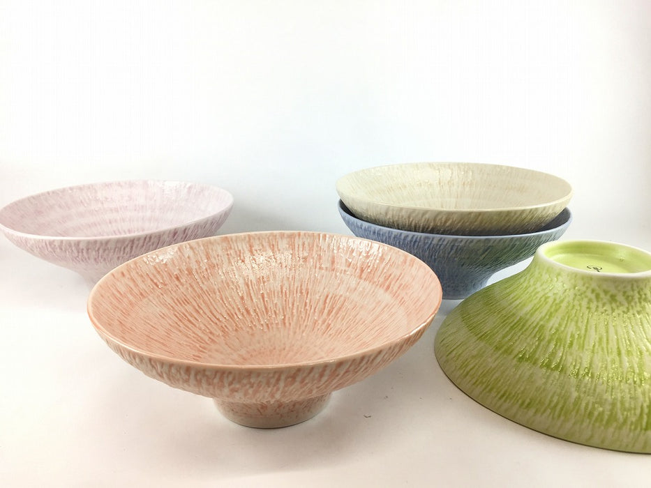 さざなみ　ボウル　(レッド/ピンク/グリーン/ブルー/ベージュ)　15.5cm　波佐見焼 (j.R)