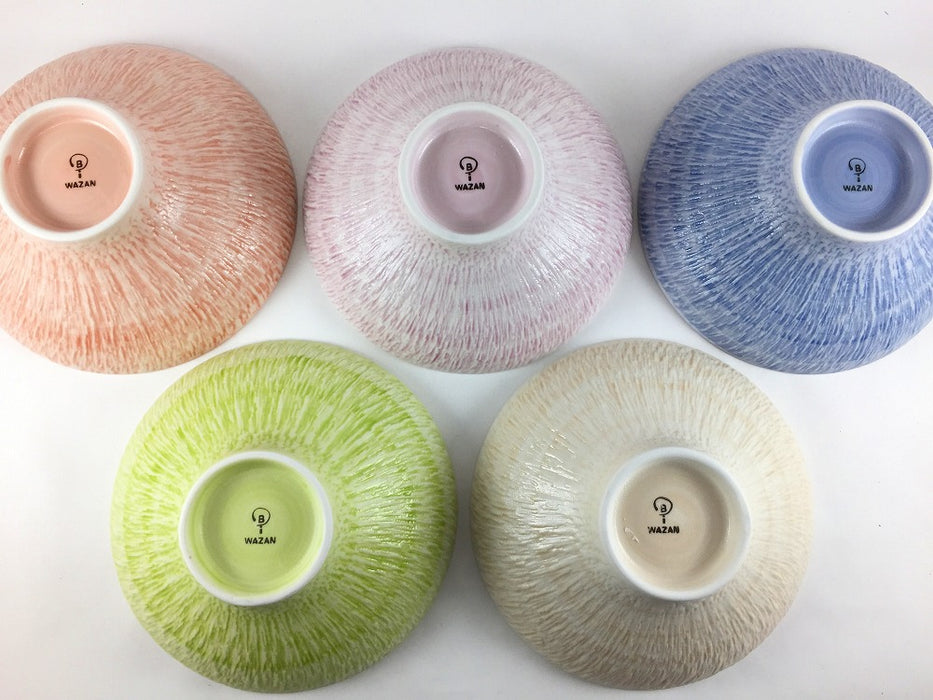 さざなみ　ボウル　(レッド/ピンク/グリーン/ブルー/ベージュ)　15.5cm　波佐見焼 (j.R)