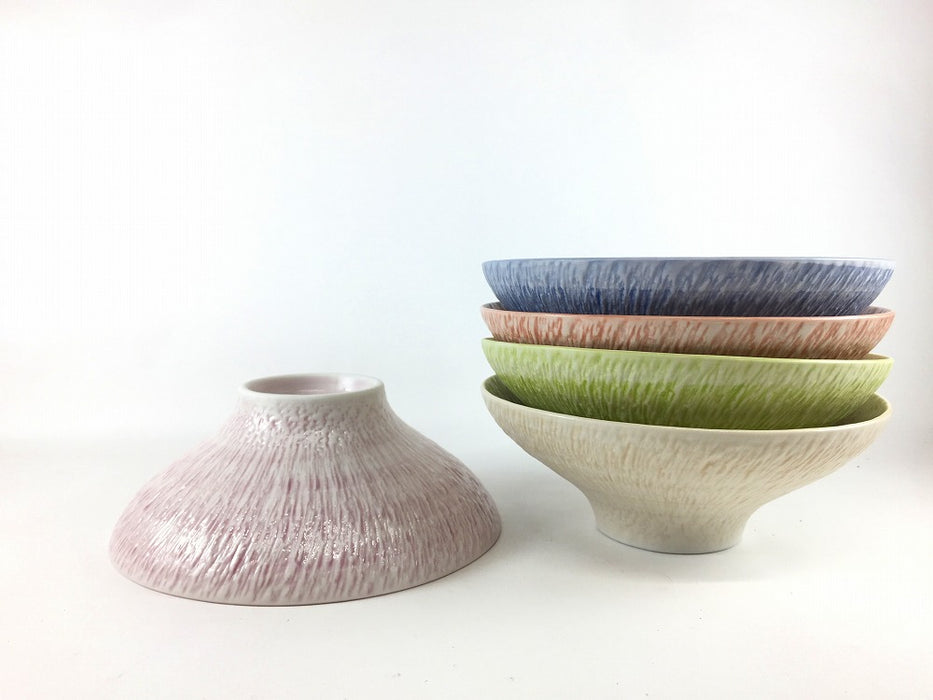 さざなみ　ボウル　(レッド/ピンク/グリーン/ブルー/ベージュ)　15.5cm　波佐見焼 (j.R)