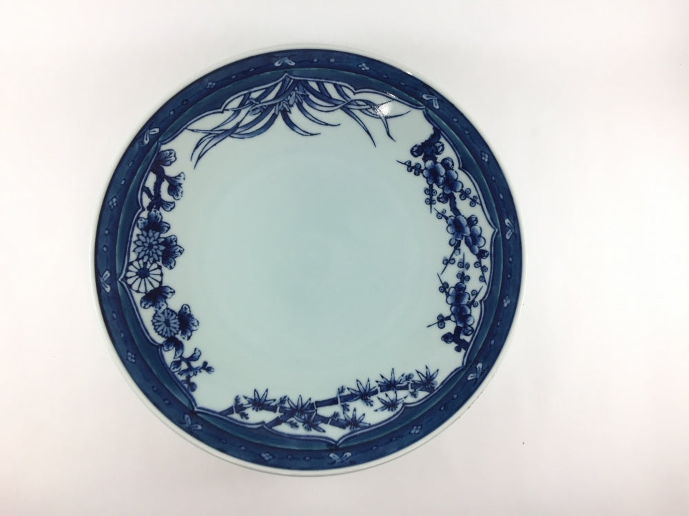 SALE】染付四君子 九寸高台皿 25cm 有田焼【訳あり】 — 佐賀有田