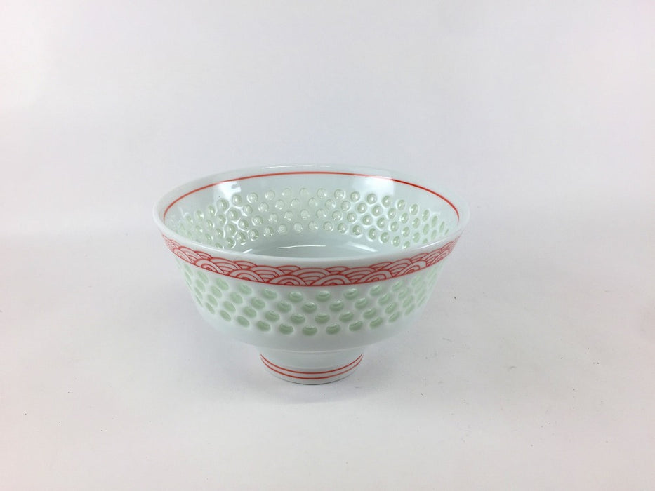 Y'sボウル　水晶青海波　(青/赤)　11.5cm　波佐見焼　(j.R)