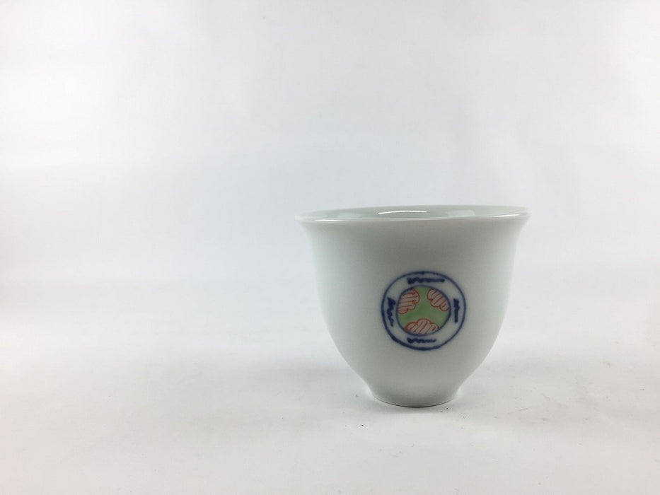 染錦祥瑞丸紋　140cc仙茶碗　8cm　有田焼　(j.R)